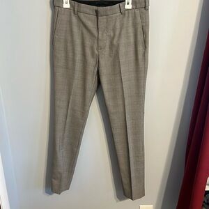 H&M mens skinny cropped plaid pants waist size 31 with button adjustment
